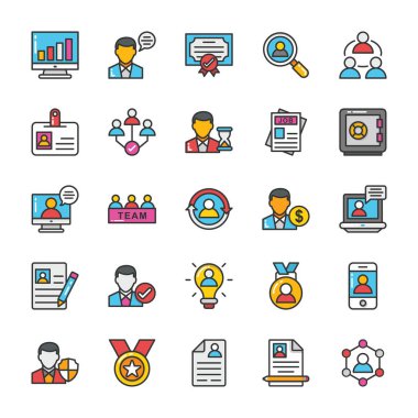 İnsan kaynakları Vector Icons 1 Set