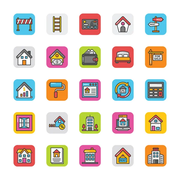 Serie di icone vettoriali immobiliari 4 — Vettoriale Stock
