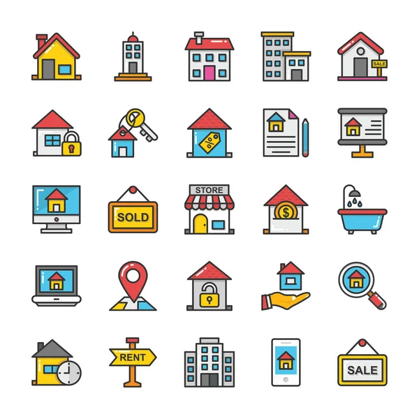 Vastgoed Vector Icons Set 1 — Stockvector