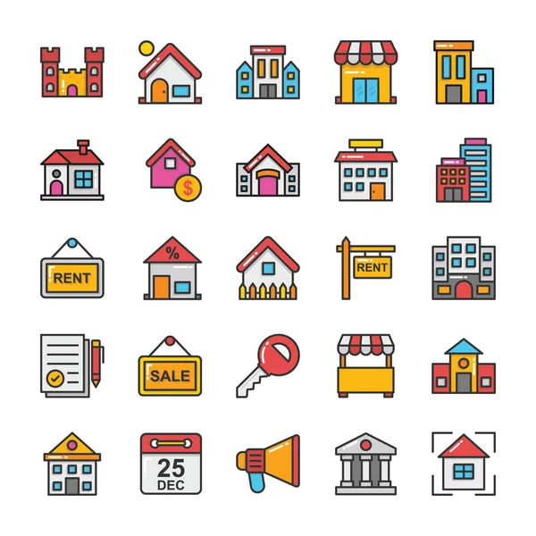 Vastgoed Vector Icons Set 6 — Stockvector