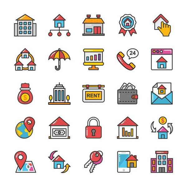 Real Estate Vector Icons Set 7 — Stock Vector