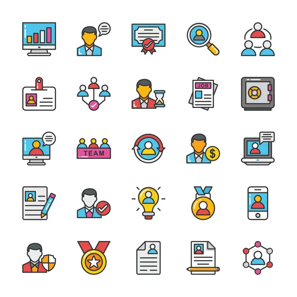 Conjunto de iconos de vectores de recursos humanos 1 — Vector de stock