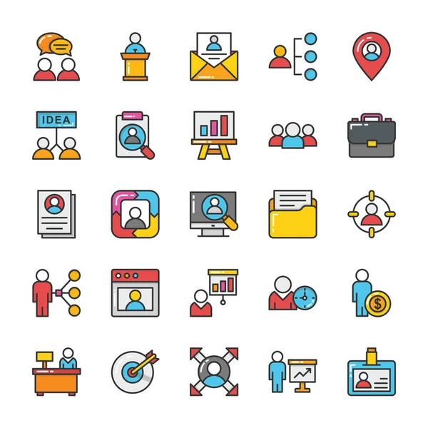 Conjunto de iconos de vectores de recursos humanos 2 — Vector de stock