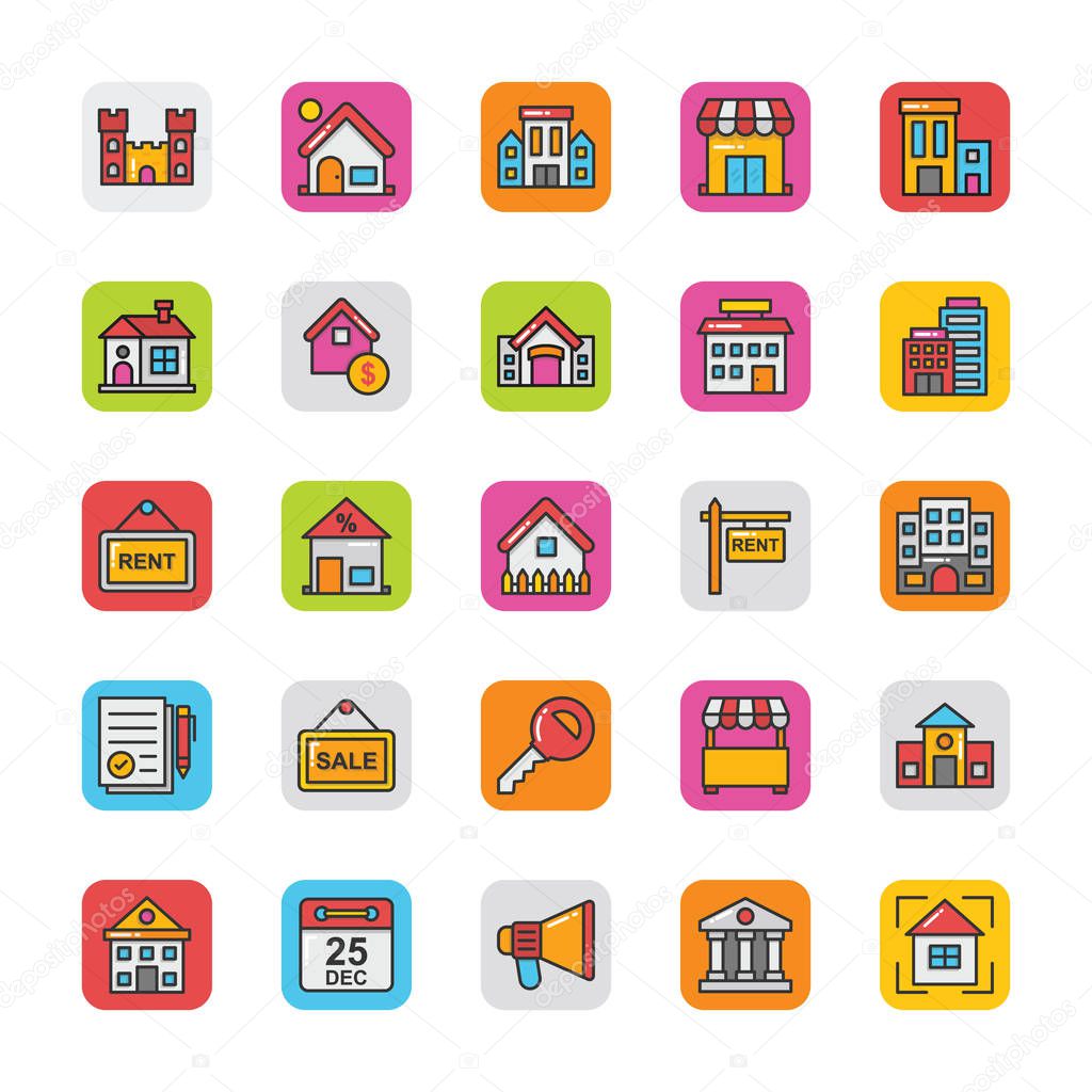 Real Estate Vector Icons Set 6