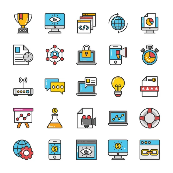 Dijital ve Internet pazarlama Vector Icons Set 2