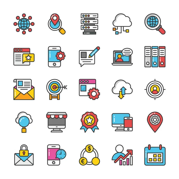 Digitale en Internet Marketing Vector Icons Set 3 — Stockvector