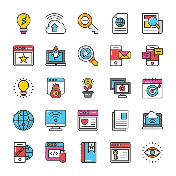 Dijital ve Internet pazarlama Vector Icons Set 7