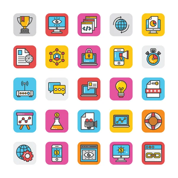 Dijital ve Internet pazarlama Vector Icons Set 2