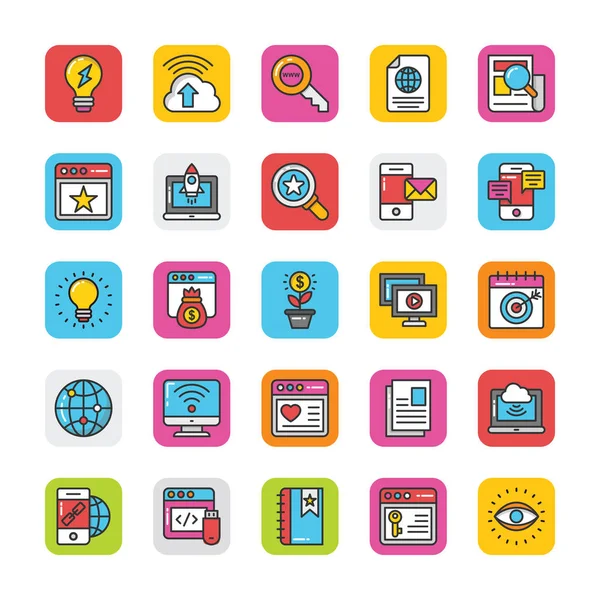 Dijital ve Internet pazarlama Vector Icons Set 7