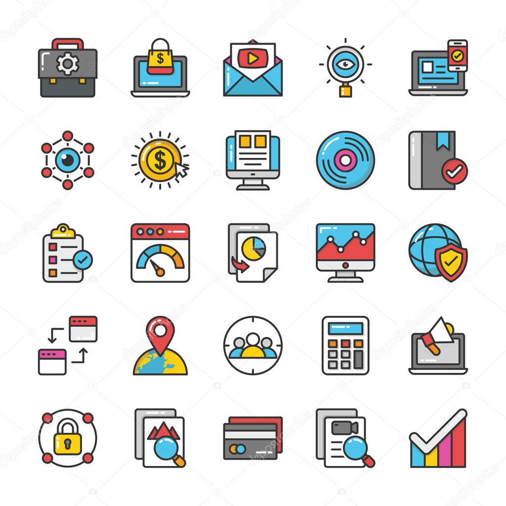 Digital and Internet Marketing Vector Icons Set 5