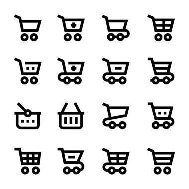 Alışveriş sepeti vektör simgeler 1