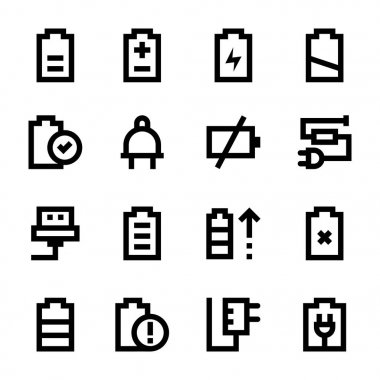 Cep telefonu, şarj, pil vektör simgeler 1