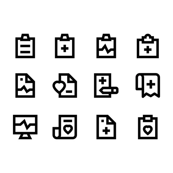 Medical Chart, Medical Report Vector Icons 1 — Stock Vector