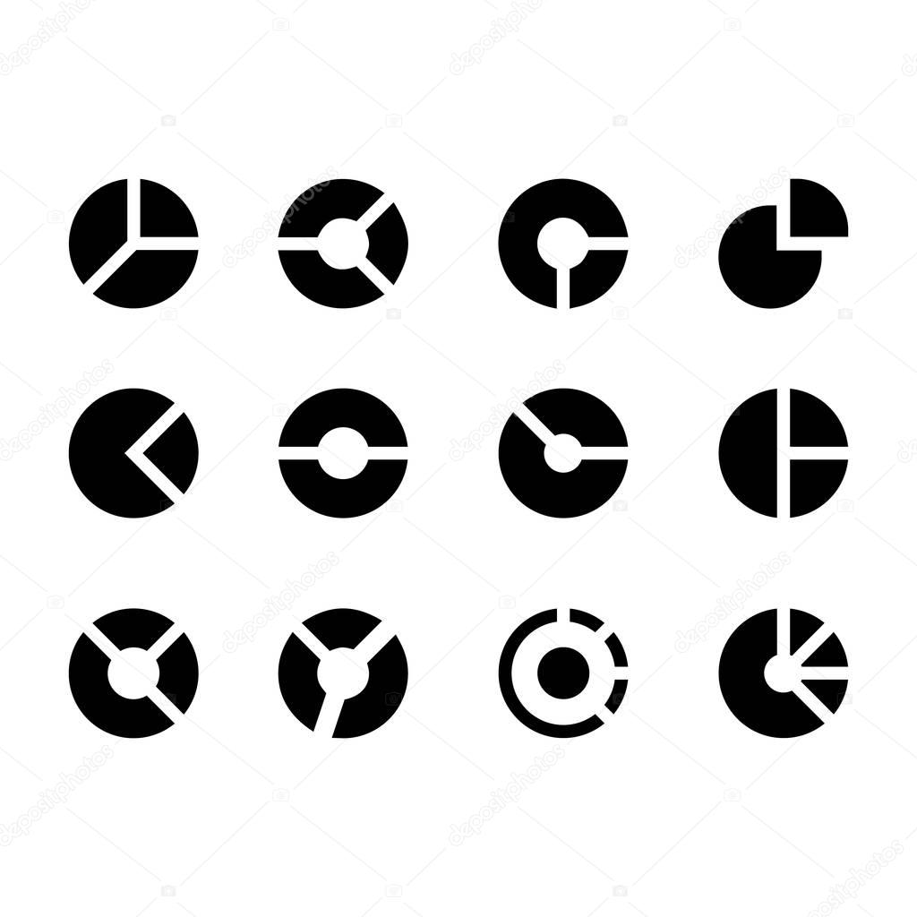 Pie Chart, Donut Chart Vector Icons 2