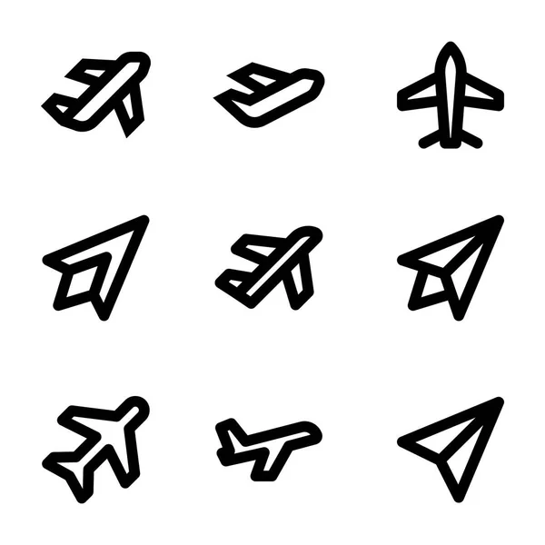 Iconos de Vector de Avión 1 — Archivo Imágenes Vectoriales