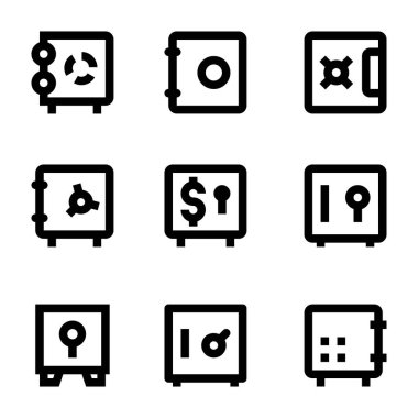 Kasa, banka tonoz vektör simgeler 1