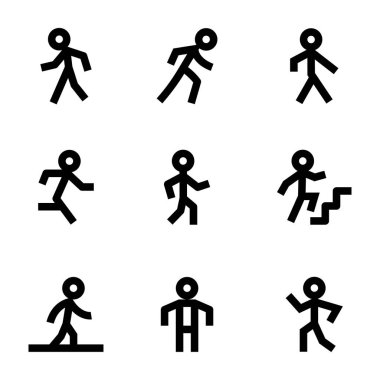 Yürüyen kişi vektör simgeler 1