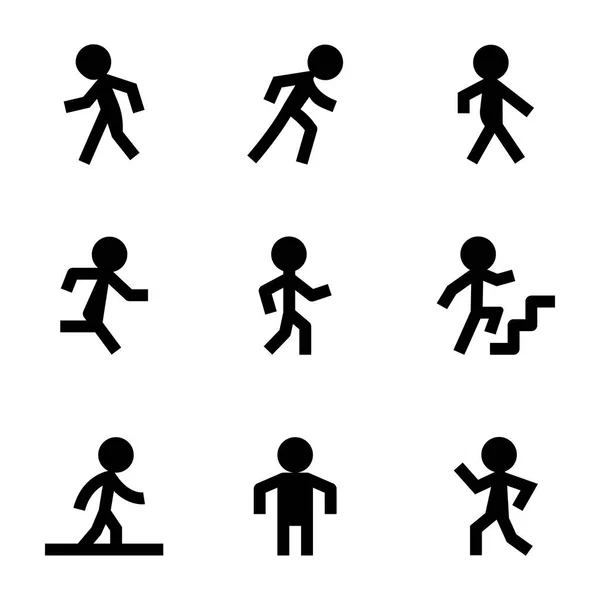 Walking Person Vektor Icons 2 — Stockvektor
