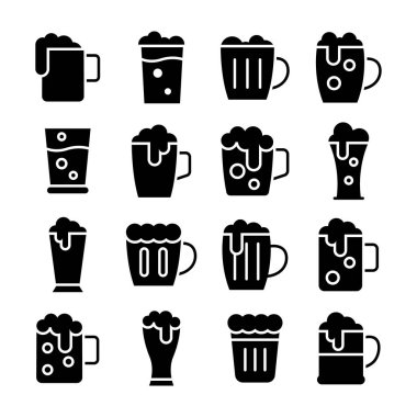 Glifler Vector Icons Set içecekler
