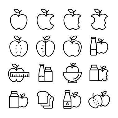 Meyve satır Vector Icons Set