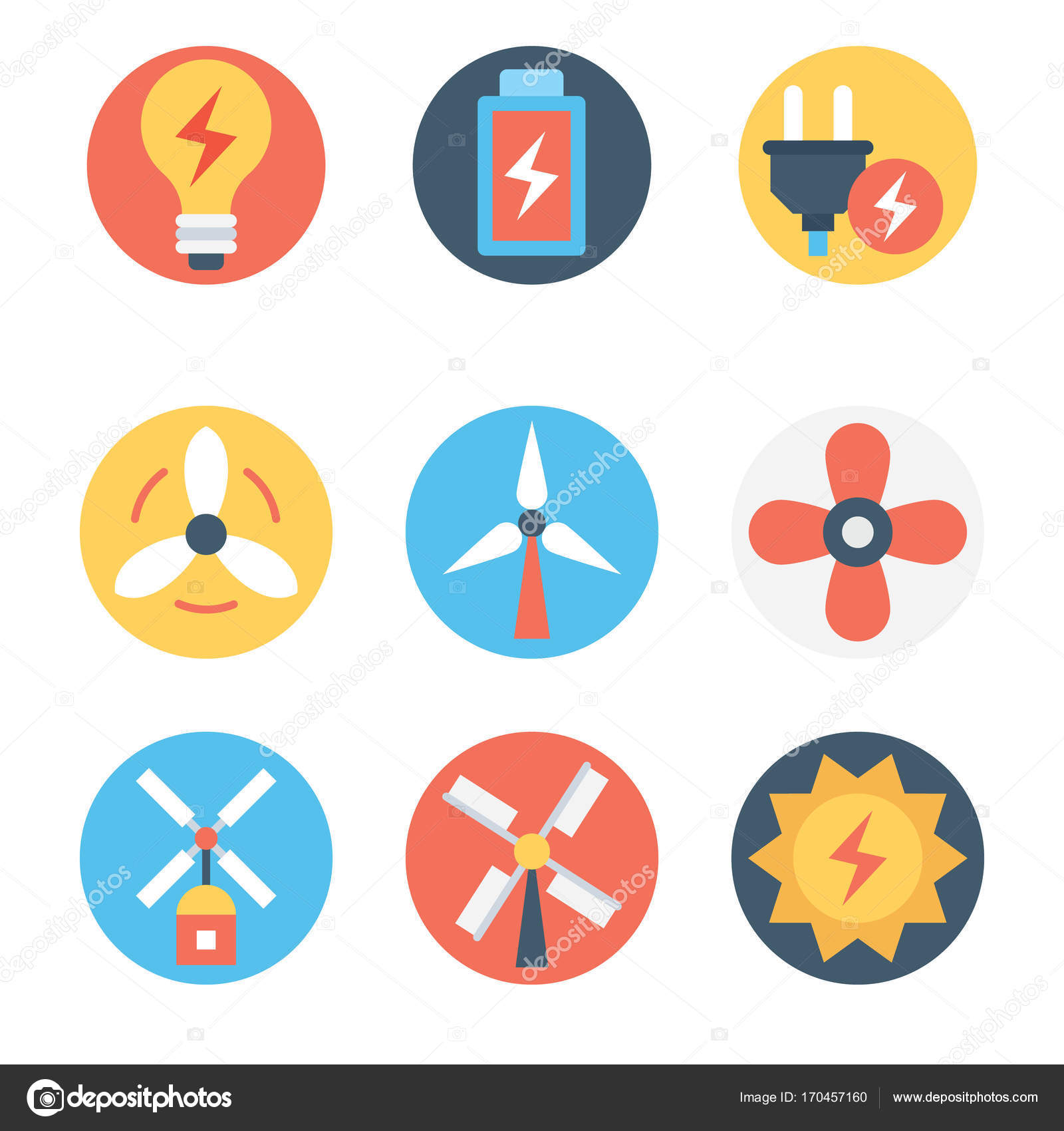 Immagini: risorsa energetica | Set di circolari di risorse energetiche ...