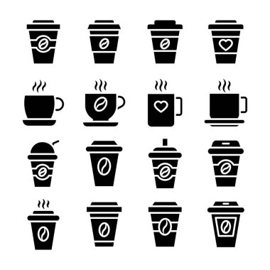 Kahve simgeleri simge vektör simge kümesi 