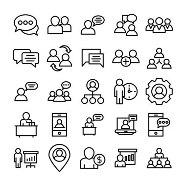 Set Of Communication Line Vector Icons clipart