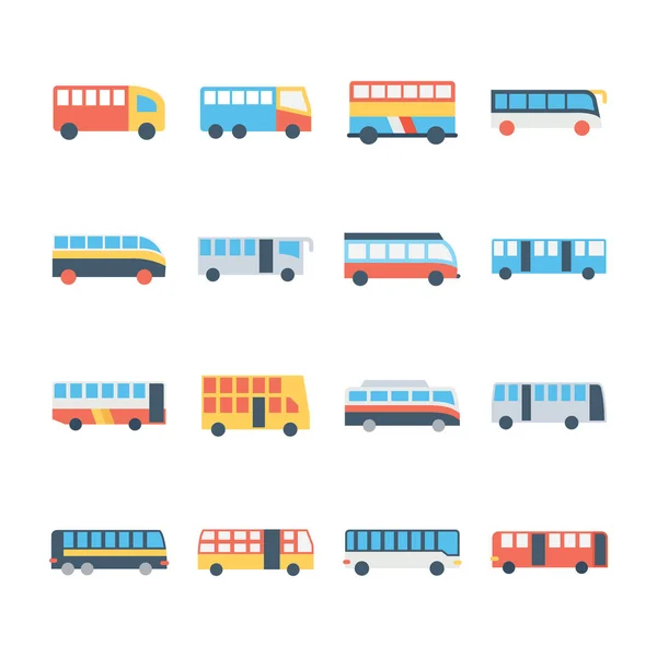 Zestaw ikon wektorowych kolor transportu — Wektor stockowy