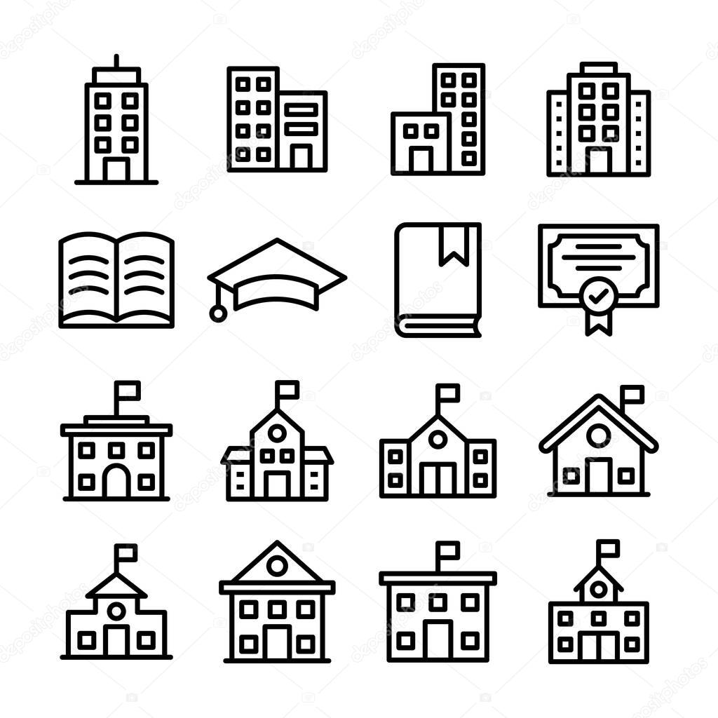 Education Line Vector Icons Set