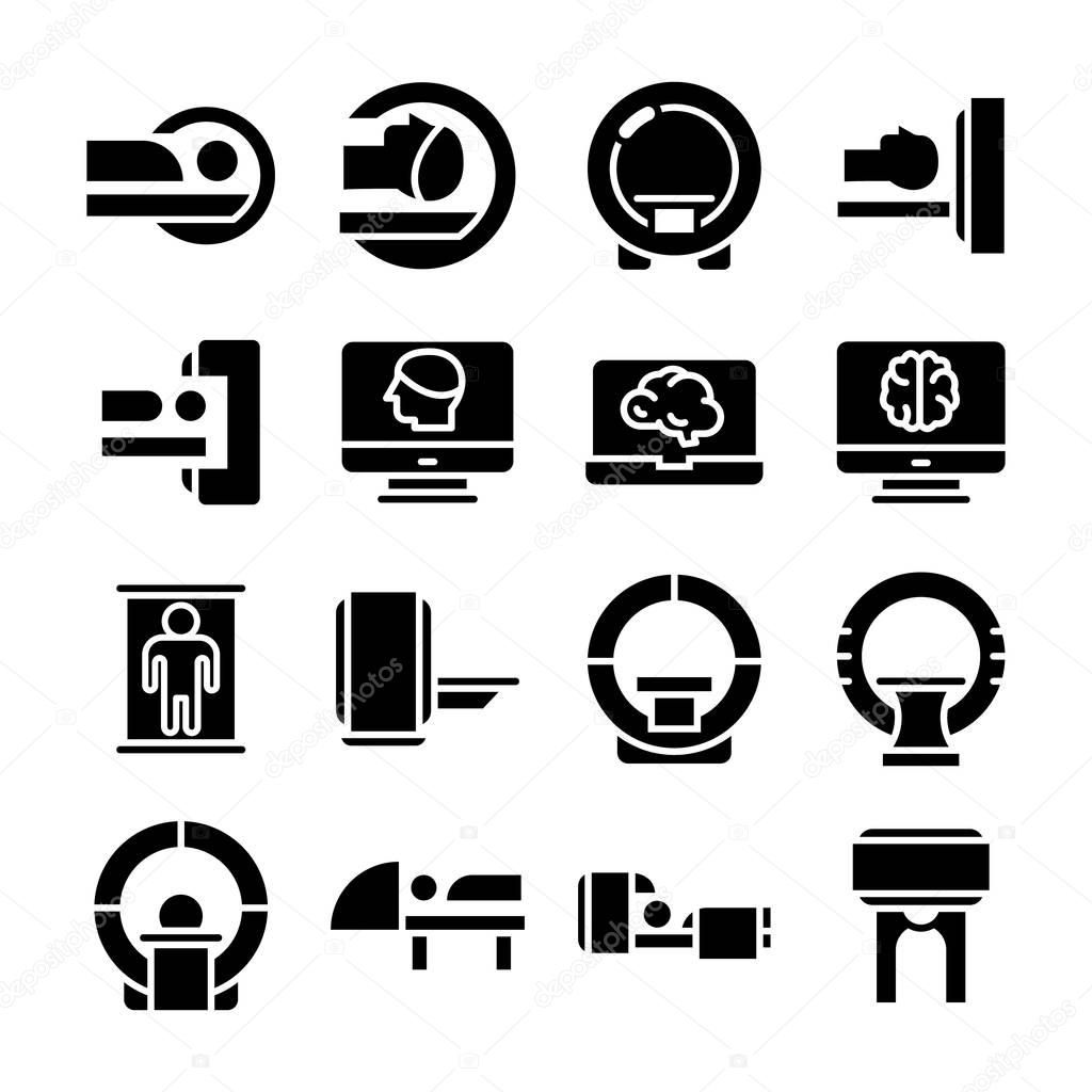 Set of  Ct Glyph Vector Icons