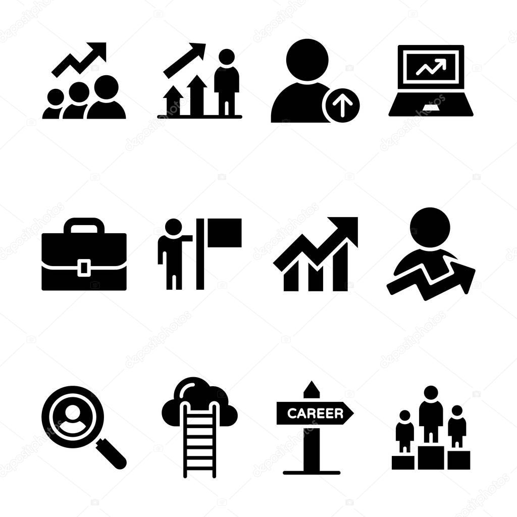 Set of Success Glyph Vector Icons