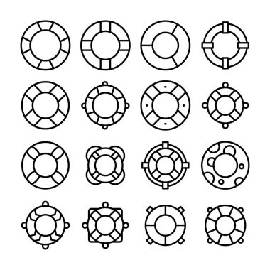 Lifering çizgi vektör simge kümesi 