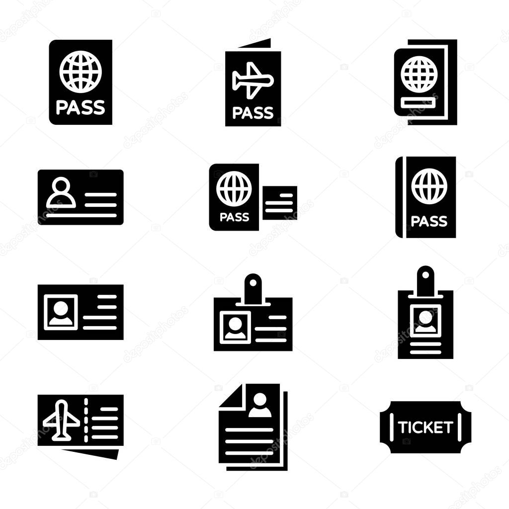 Set of Travel Glyph Icons