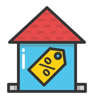 Ev yüzde oranı vektör simgesi