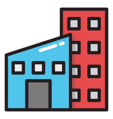 Daire bina vektör simgesi