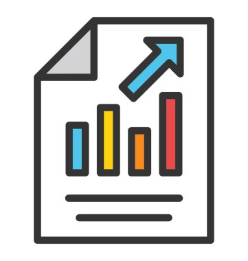 Grafik rapor vektör simgesi