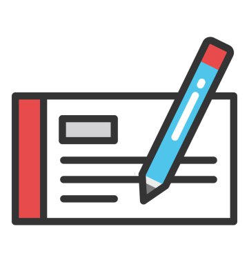 Çek imzalama vektör simgesi