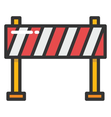 İnşaat bariyer vektör simgesi altında