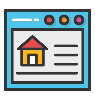 Emlak Web sitesi vektör simgesi