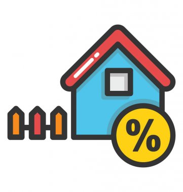 Ev yüzde oranı vektör simgesi