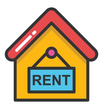 Kiralık vektör simgesi için ev