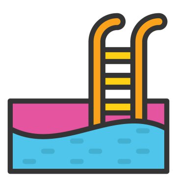 yüzme havuzu vektör simgesi