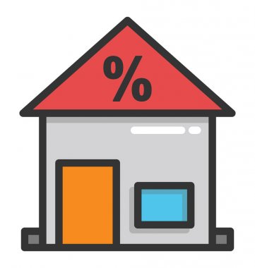 Ev yüzde oranı vektör simgesi