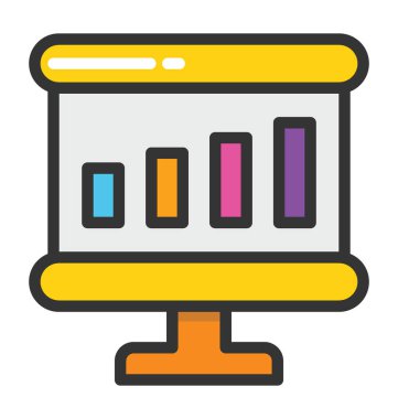 Grafik sunum vektör simgesi