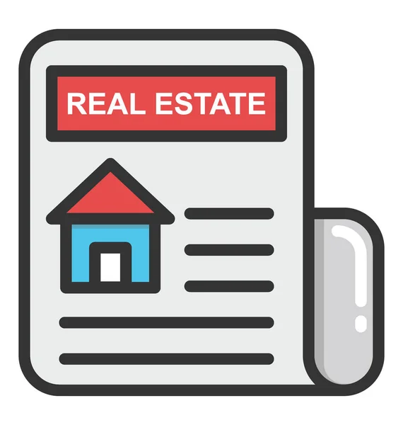 Real Estate Nieuws Vector Icon — Stockvector