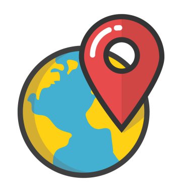 Küresel konum vektör simgesi