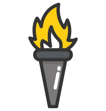 Olimpiyat ateşi vektör simgesi