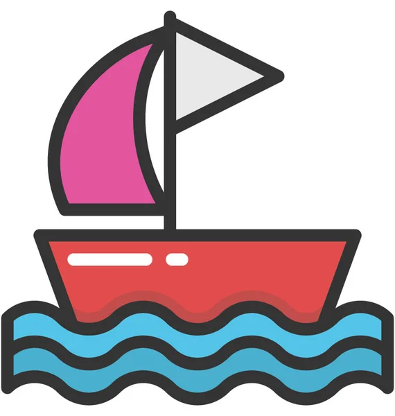 Icona vettoriale barca — Vettoriale Stock