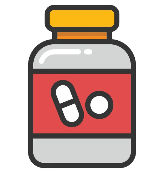 Suplementos alimenticios Vector Icono — Vector de stock