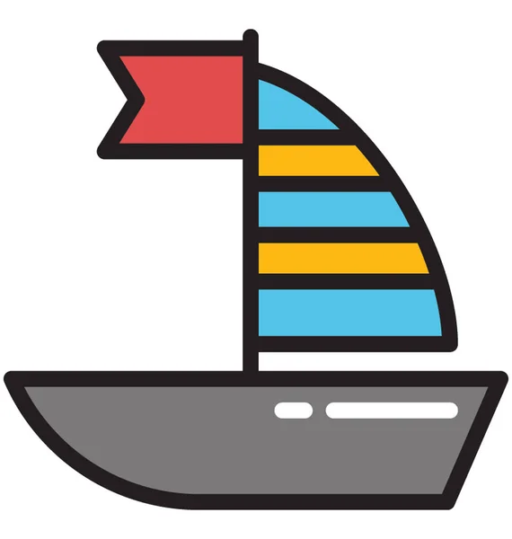 Flag Boat Vector Icon — Stock Vector